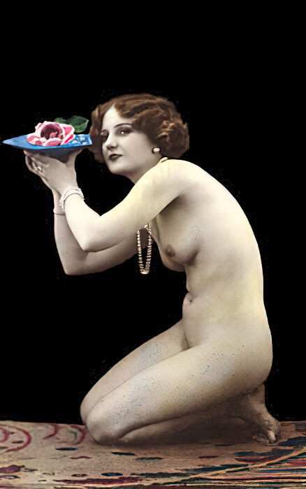 Volume 4 of Black and White Image of Naked / Nude Women and Girls in the Vintage Era