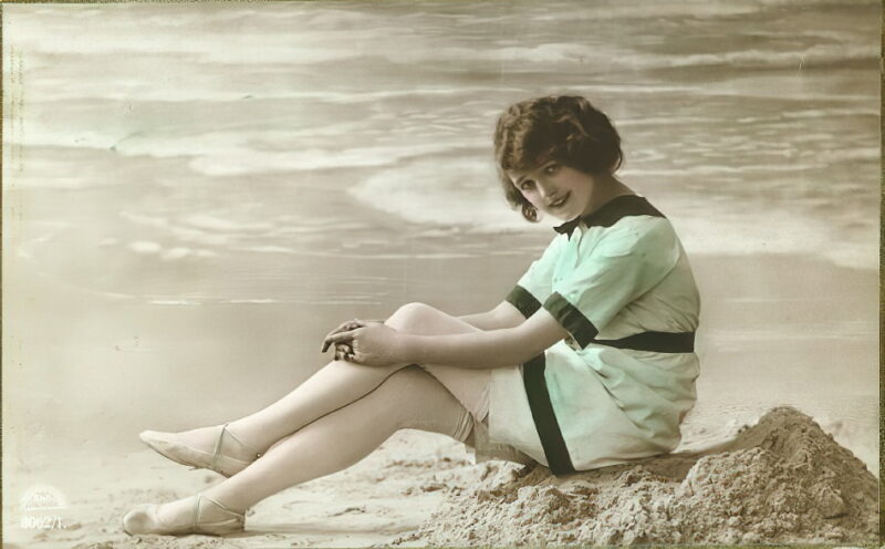 Bathing Suit, Bathing Beauties, Swimsuit Retro Beautiful Women of the Vintage Era in Bathing Suits and Swimsuits