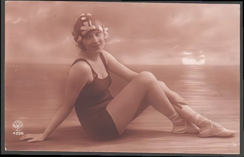 Bathing Suit, Bathing Beauties, Swimsuit Retro Beautiful Women of the Vintage Era in Bathing Suits and Swimsuits