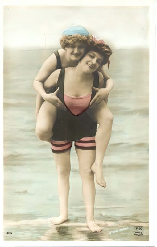 Bathing Suit, Bathing Beauties, Swimsuit Retro Beautiful Women of the Vintage Era in Bathing Suits and Swimsuits