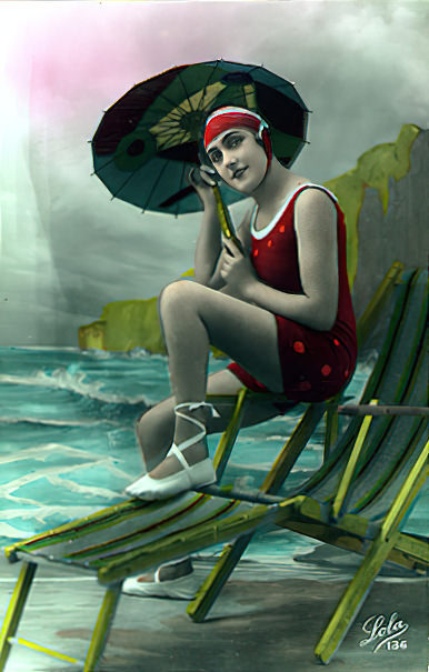 Bathing Suit, Bathing Beauties, Swimsuit Retro Beautiful Women of the Vintage Era in Bathing Suits and Swimsuits