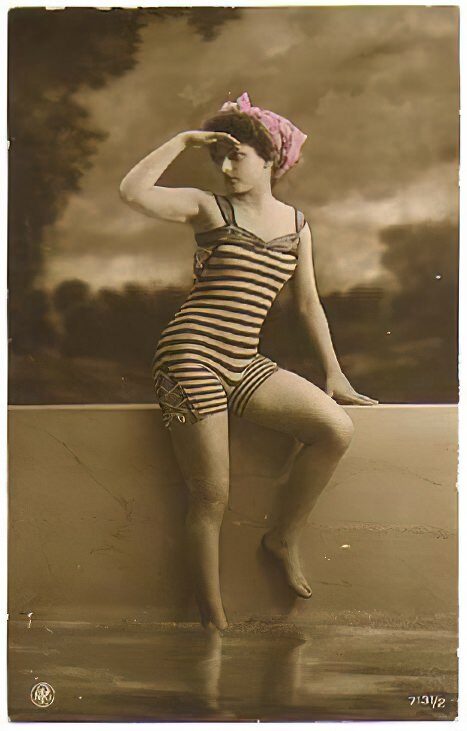 Bathing Suit, Bathing Beauties, Swimsuit Retro Beautiful Women of the Vintage Era in Bathing Suits and Swimsuits