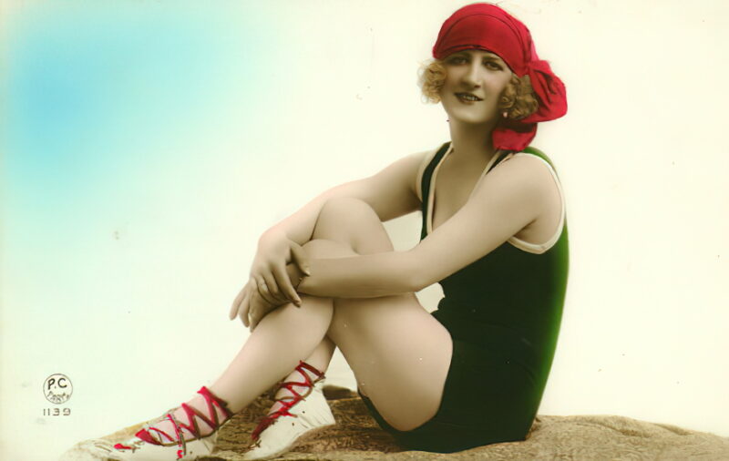 Bathing Suit, Bathing Beauties, Swimsuit Retro Beautiful Women of the Vintage Era in Bathing Suits and Swimsuits
