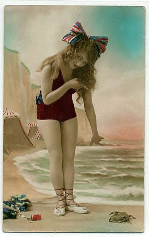 Bathing Suit, Bathing Beauties, Swimsuit Retro Beautiful Women of the Vintage Era in Bathing Suits and Swimsuits