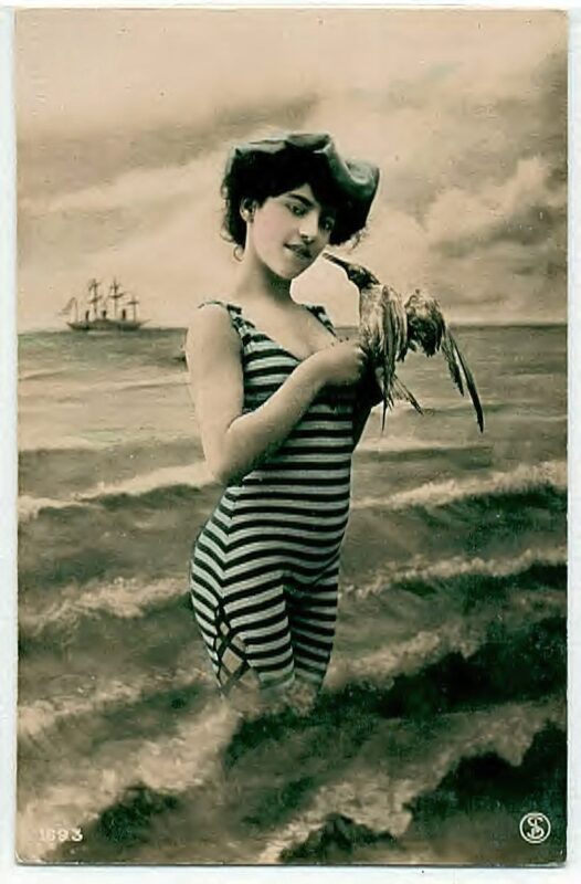 Bathing Suit, Bathing Beauties, Swimsuit Retro Beautiful Women of the Vintage Era in Bathing Suits and Swimsuits