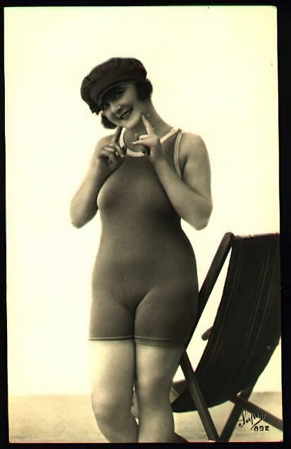Bathing Suit, Bathing Beauties, Swimsuit Retro Beautiful Women of the Vintage Era in Bathing Suits and Swimsuits