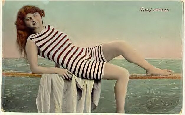 Bathing Suit, Bathing Beauties, Swimsuit Retro Beautiful Women of the Vintage Era in Bathing Suits and Swimsuits