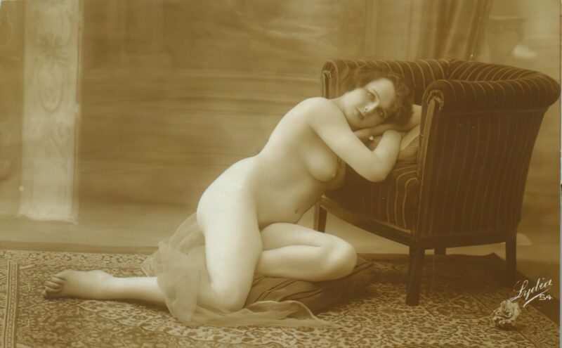 Volume 4 of Black and White Image of Naked / Nude Women and Girls in the Vintage Era