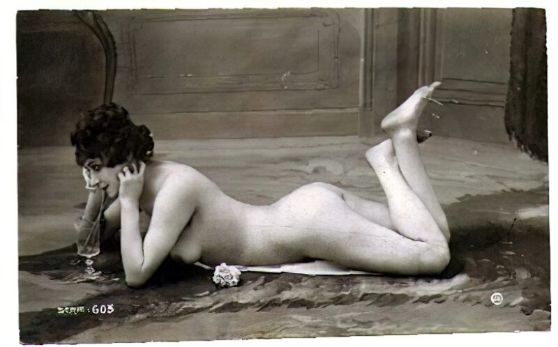 Volume 4 of Black and White Image of Naked / Nude Women and Girls in the Vintage Era